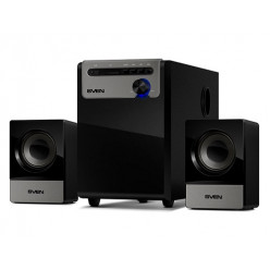 SVEN MS-110 Black,  2.1 / 5W+2x2.5W RMS, USB Flash, SD card,  sub. wooden, (sub.4.0- + satl.2.4-)